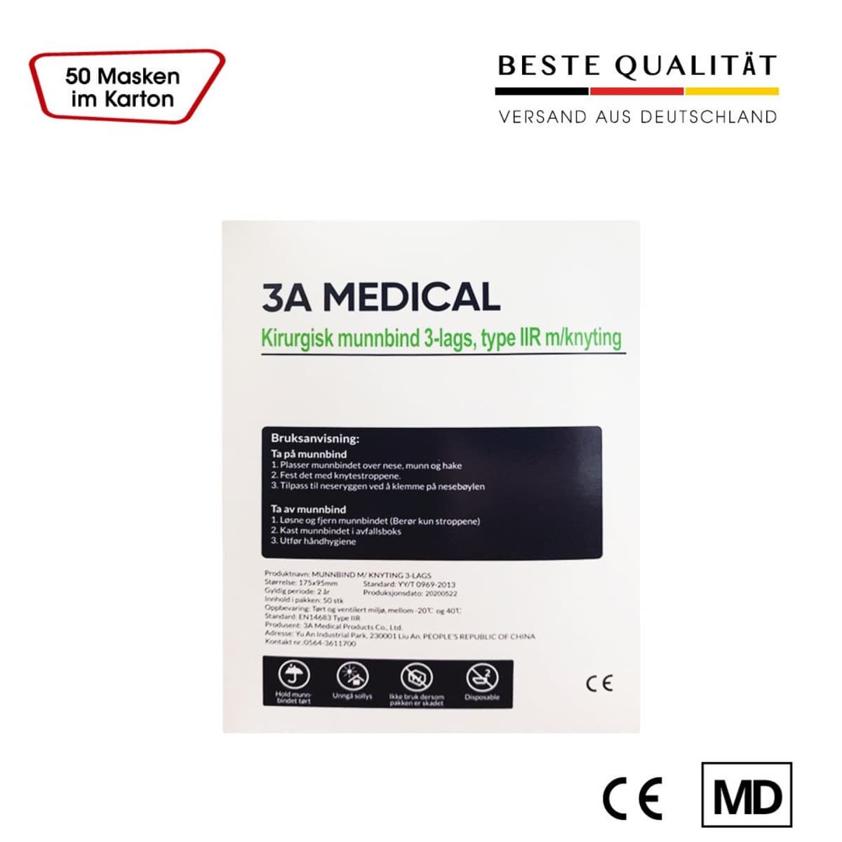Medical Protection Typ IIR ES – Medizinische Atemschutzmasken (OP-Masken) – Medical Protection Typ IIR ES – Medizinische Atemschutzmasken (OP-Masken)
