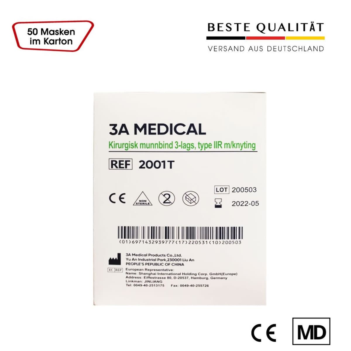 Medical Protection Typ IIR ES – Medizinische Atemschutzmasken (OP-Masken) – Medical Protection Typ IIR ES – Medizinische Atemschutzmasken (OP-Masken)