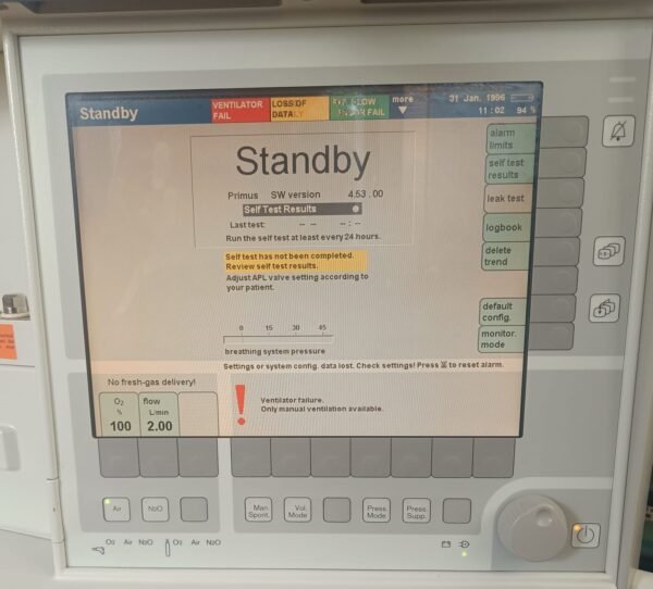 Dräger Primus Wandgerät – nicht funktionsfähig (Ersatzteilspender / Reparatur) – Bild 3