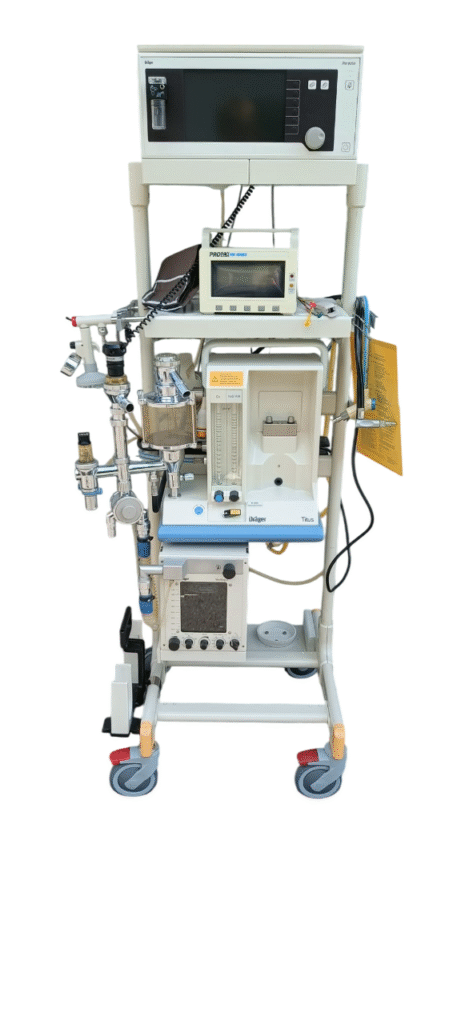 Gebrauchtes Anästhesie-Komplettsystem STK-geprüft auf Fahrgestell