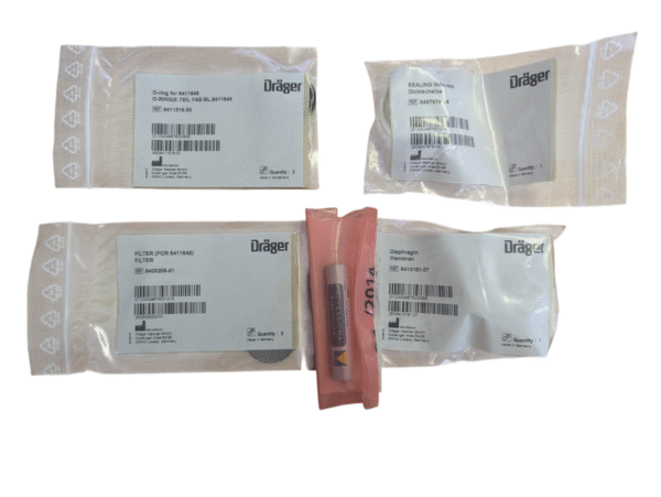 Servicekit MX08225 – Evita 2Dura, 4, XL Inhalt: Dichtscheibe, Membran, Filter, O-Ringe, Batterie